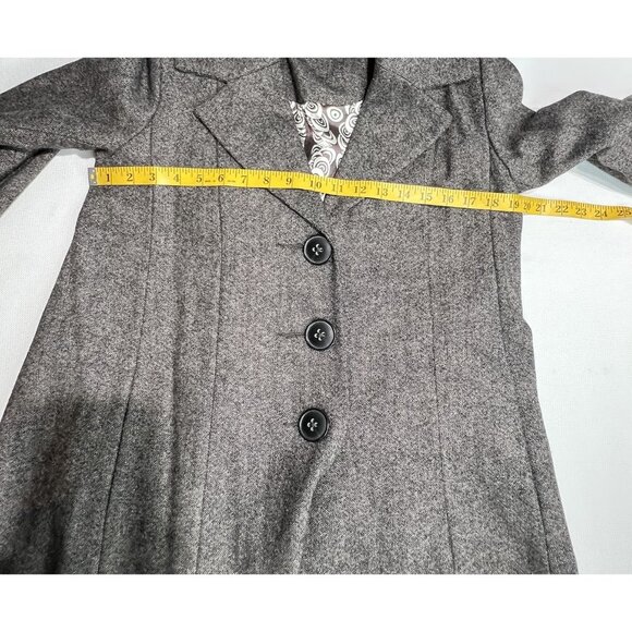 CAbi Shakespeare Swing Tweed Coat Sz 4 Brown Wool Blend Academia Office - Picture 7 of 16